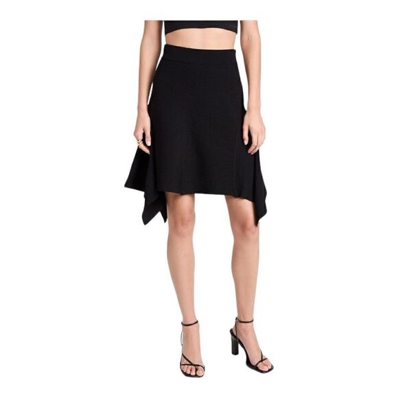 A.L.C. Dalia Black Ribbed Handkerchief Skirt Size Small - Picture 1 of 9